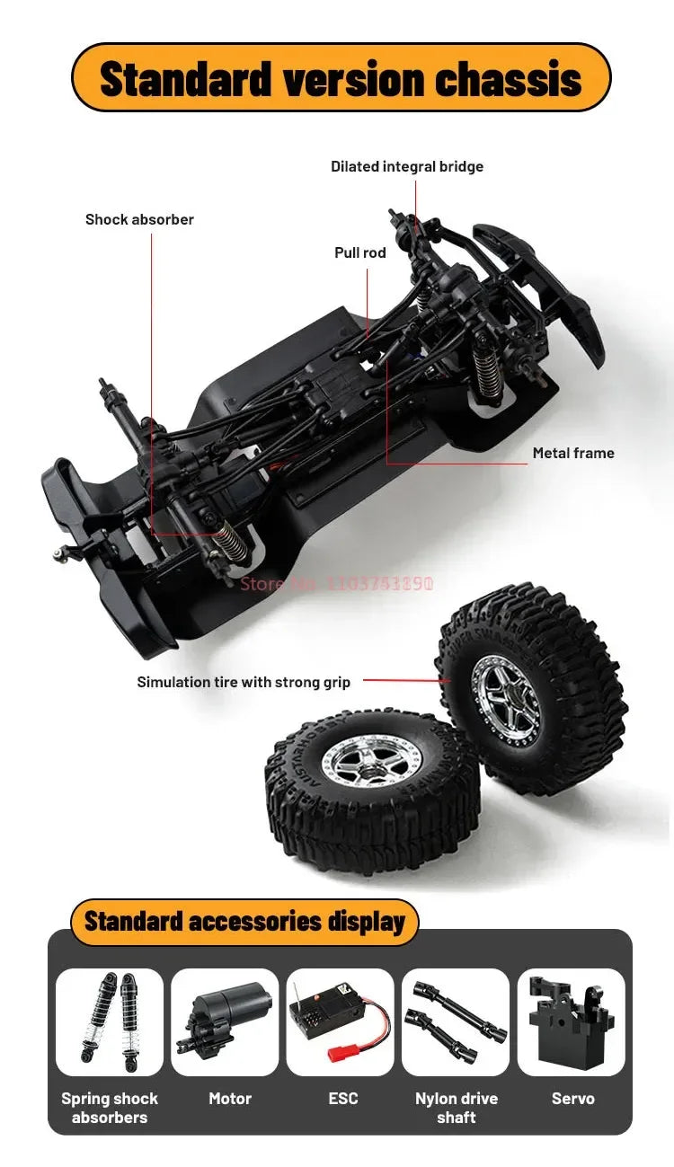 JJRC C8801 PRO 1/18 Coche Todoterreno con Suspensión 4WD Totalmente Proporcional, Coche RC Eléctrico, Modelo de Juguete para Niños, Regalo