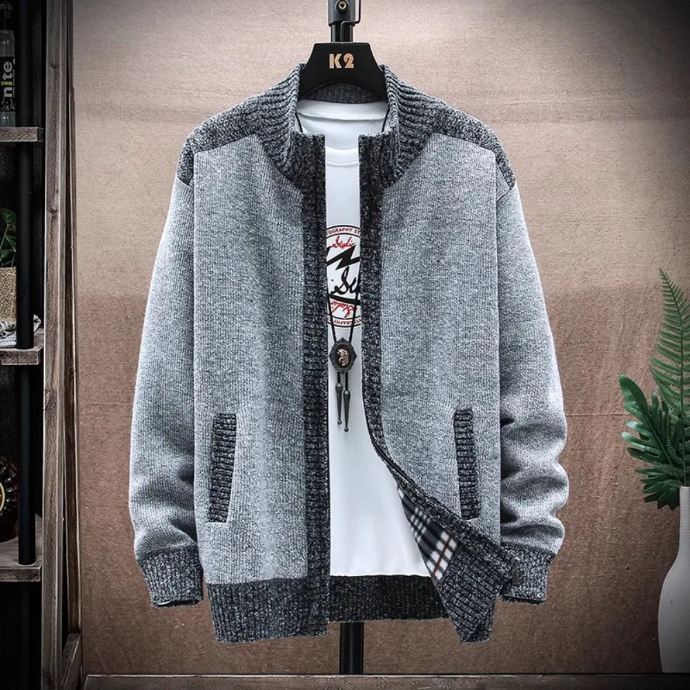 Cárdigan de Punto para Hombre | Cuello Alto con Cremallera