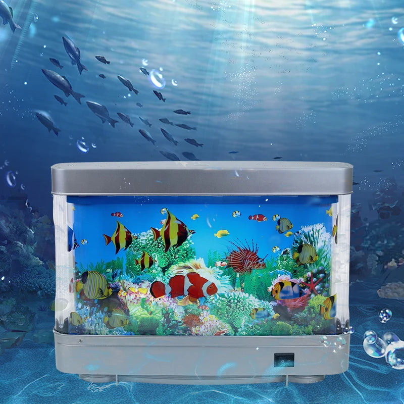Lámparas de tanque de peces tropicales, decoración de acuario Artificial, océano Virtual en movimiento, luz nocturna para niños, regalo de Halloween y Navidad, juguete