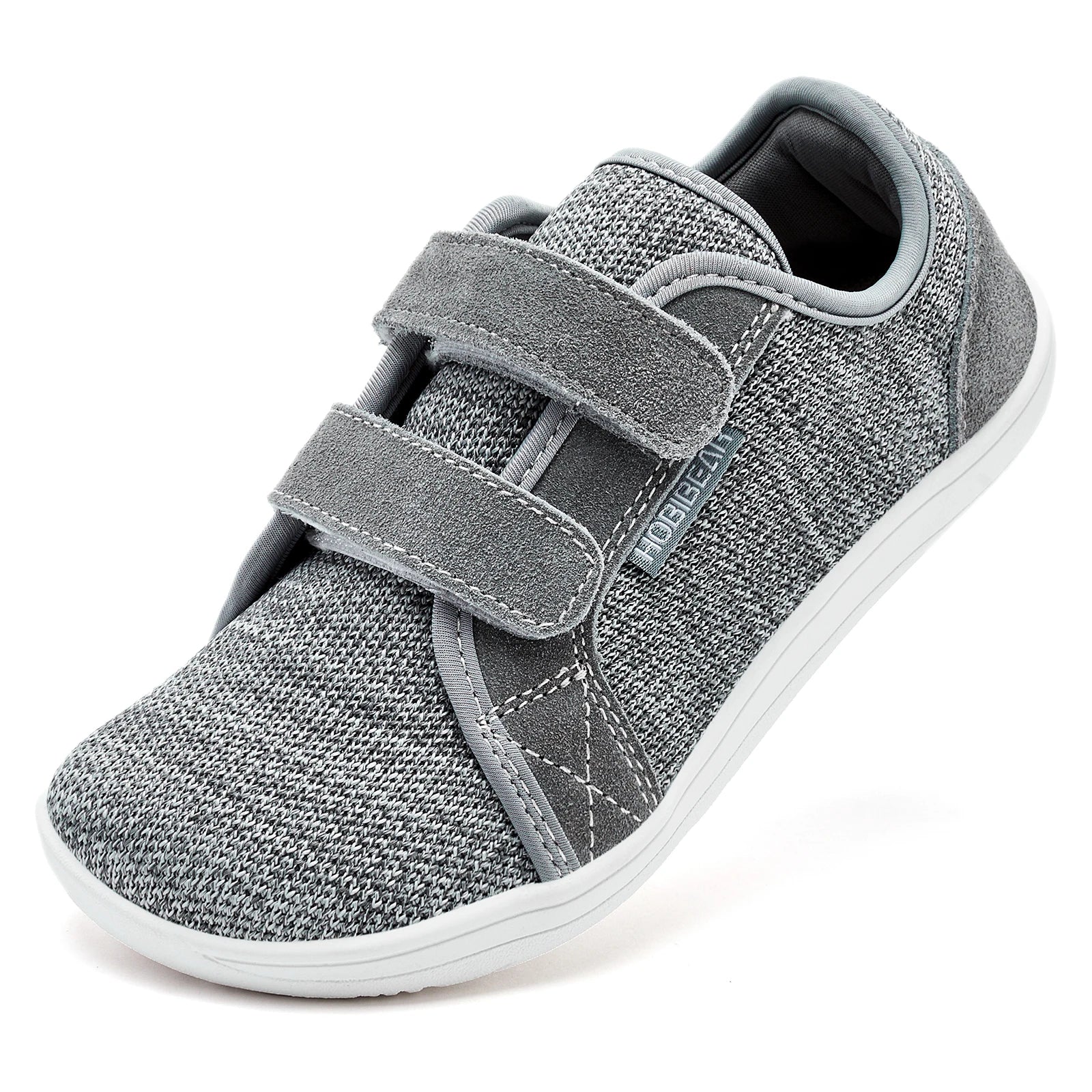 HOBIBEAR Zapatillas Descalzas para Niños Velcro Punta Ancha Malla