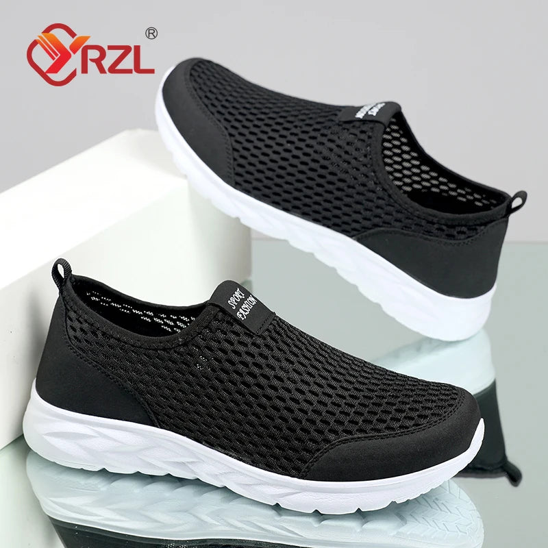 YRZL, zapatillas de deporte para hombre, zapatos informales de malla transpirable para mujer, mocasines antideslizantes de talla grande para exteriores, zapatos de tenis ligeros para caminar para hombre