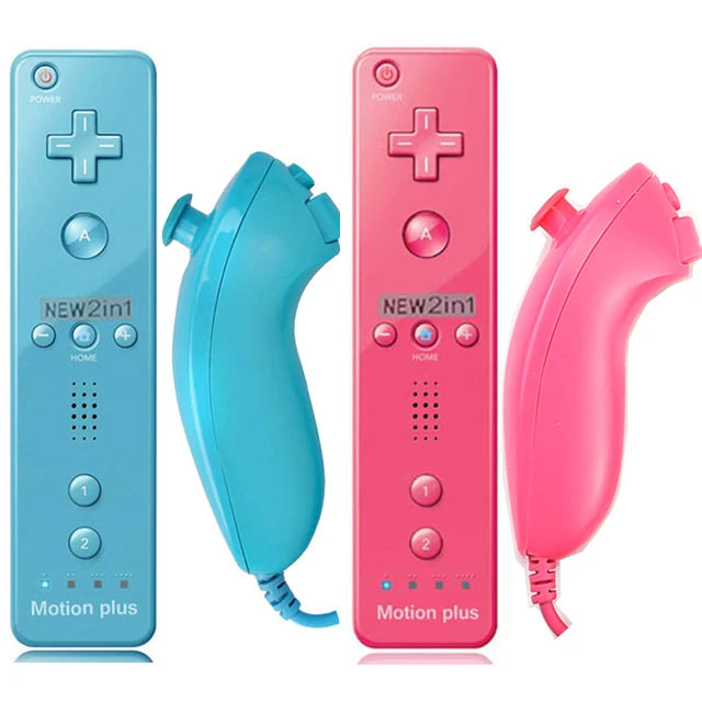 Pack 2 Controles Motion Plus con Nunchuck para Nintendo Wii