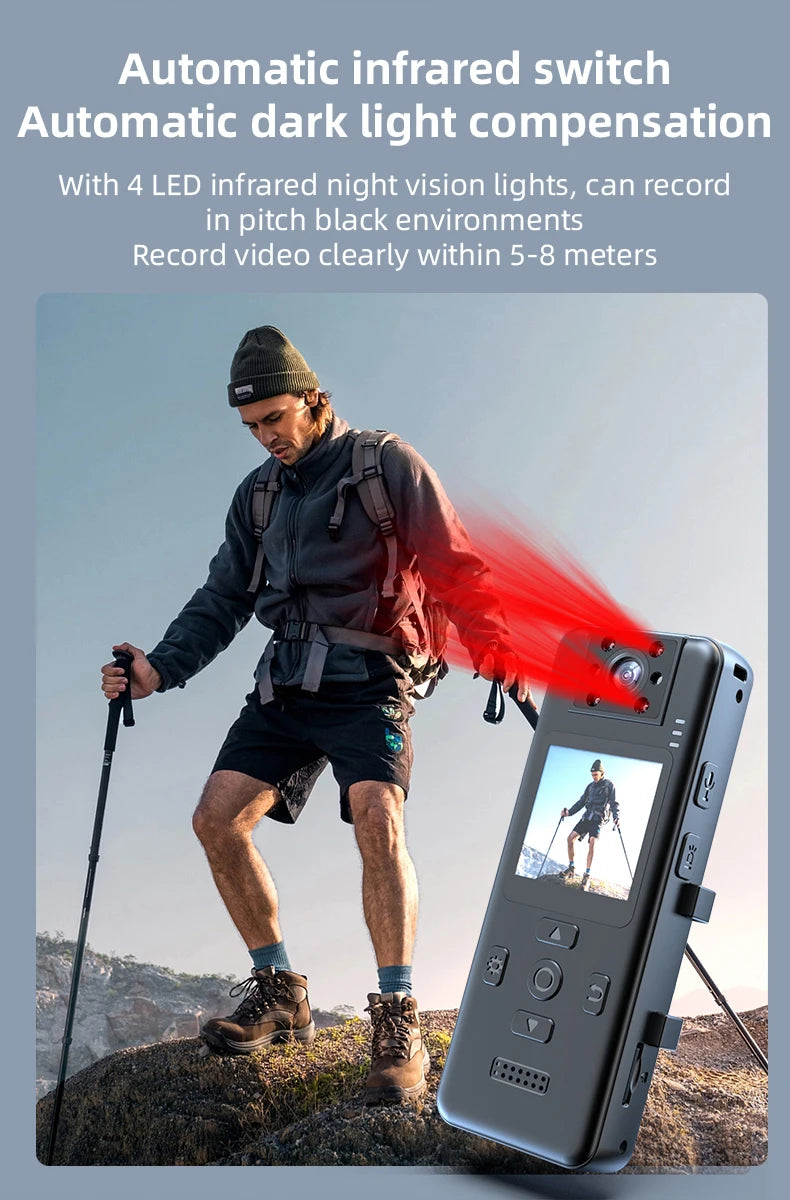 Mini cámara deportiva 4K WiFi H86 con visión nocturna y doble batería