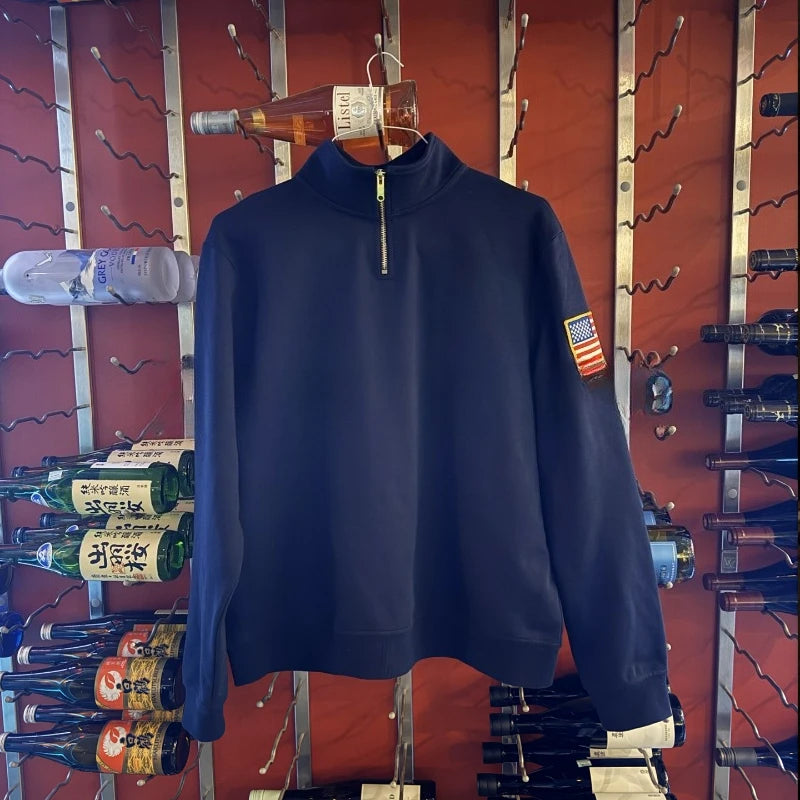 Sudadera Y2K con Cremallera, Bordada, Vintage Americana, Unisex