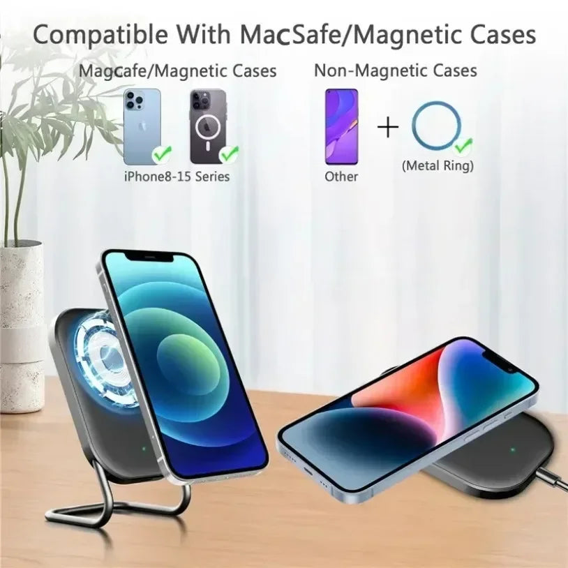 Cargador Inalámbrico Magnético de Escritorio, Soporte para Teléfono Celular, Estación de Carga Rápida para Magsafe iPhone 17 16 15 14 13 Pro Max