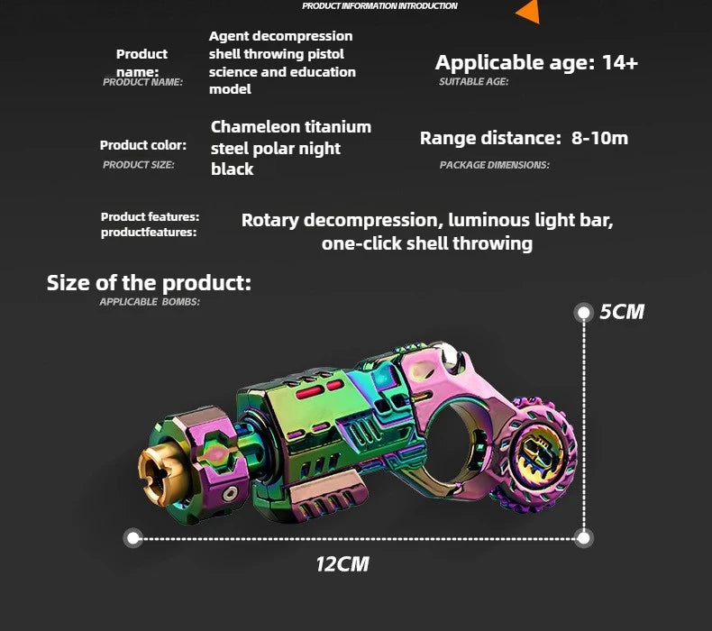 Juego de pistola de juguete de aleación expulsión de concha, juguete sensorial para aliviar el estrés, Mini tope de dedo, dispositivo de escritorio EDC, regalo para niños adolescentes