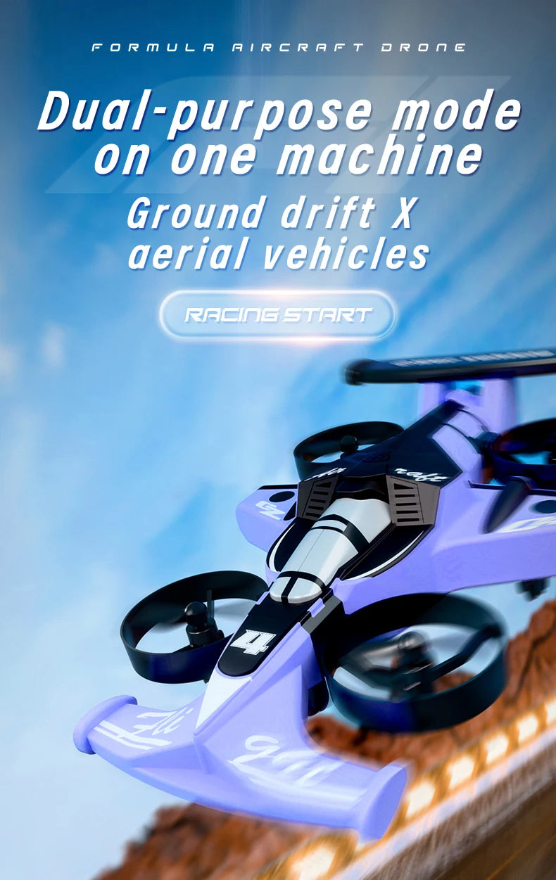 Dron Quadcopter 2 en 1 Tierra y Aire con Control Remoto