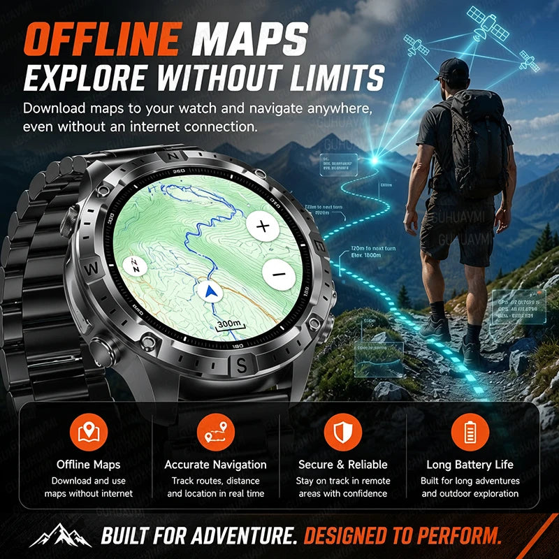 Reloj Inteligente Deportivo con GPS, Mapa Offline y Pantalla AMOLED