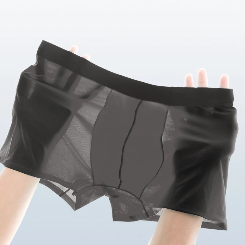 Ropa interior para hombres al por mayor Europa y Estados Unidos boxeadores transfronterizos de seda de hielo boxeadores de tamaño inglés pantalones cortos de gran tamaño