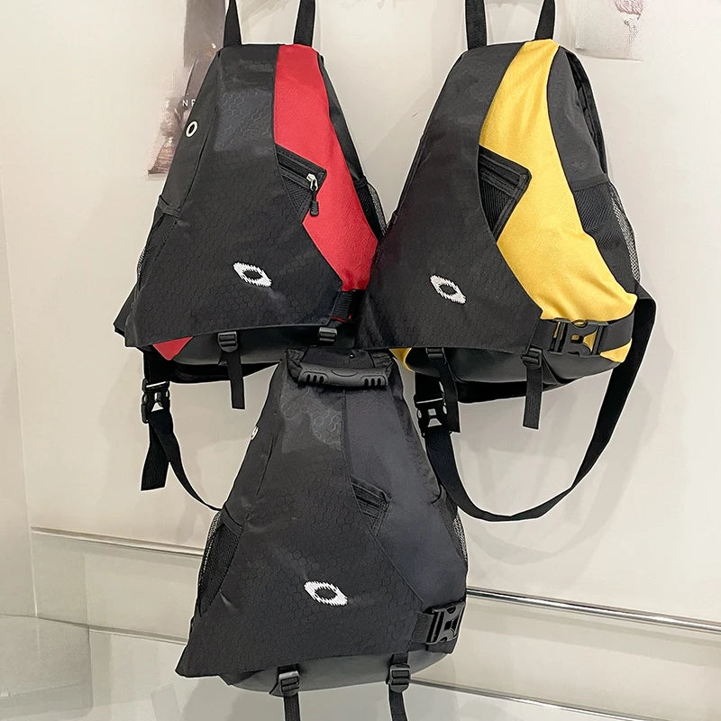 Bolso de pecho de gran capacidad, bolso cruzado con parte trasera lateral de gran capacidad, múltiples bolsillos, adecuado para deportes al aire libre, viajes y ciclismo