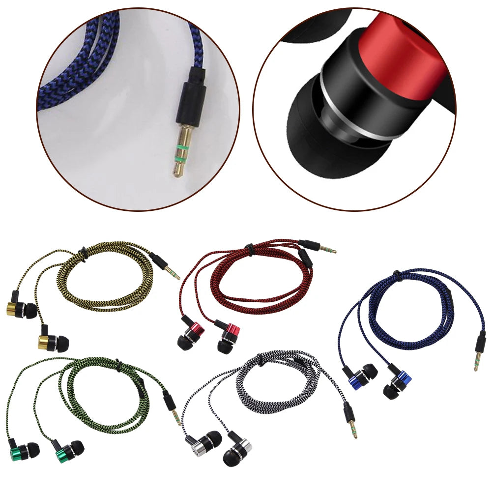 Experimente graves potentes con auriculares internos con cable, auriculares estéreo de 3,5 mm para dispositivos móviles, diseño con aislamiento de ruido