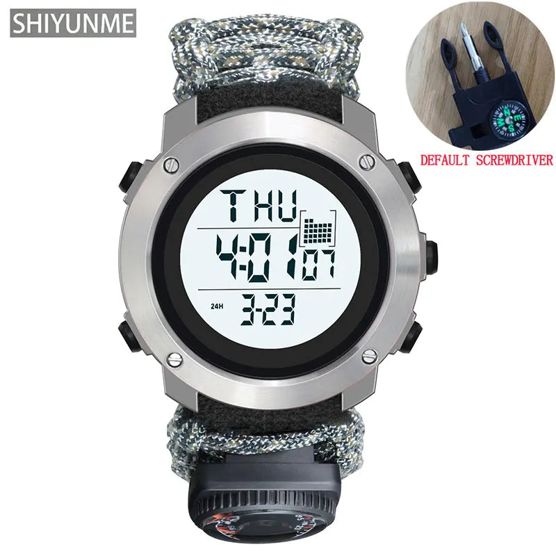 Reloj Digital Deportivo SHIYUNME con Brújula, Termómetro y LED Militar
