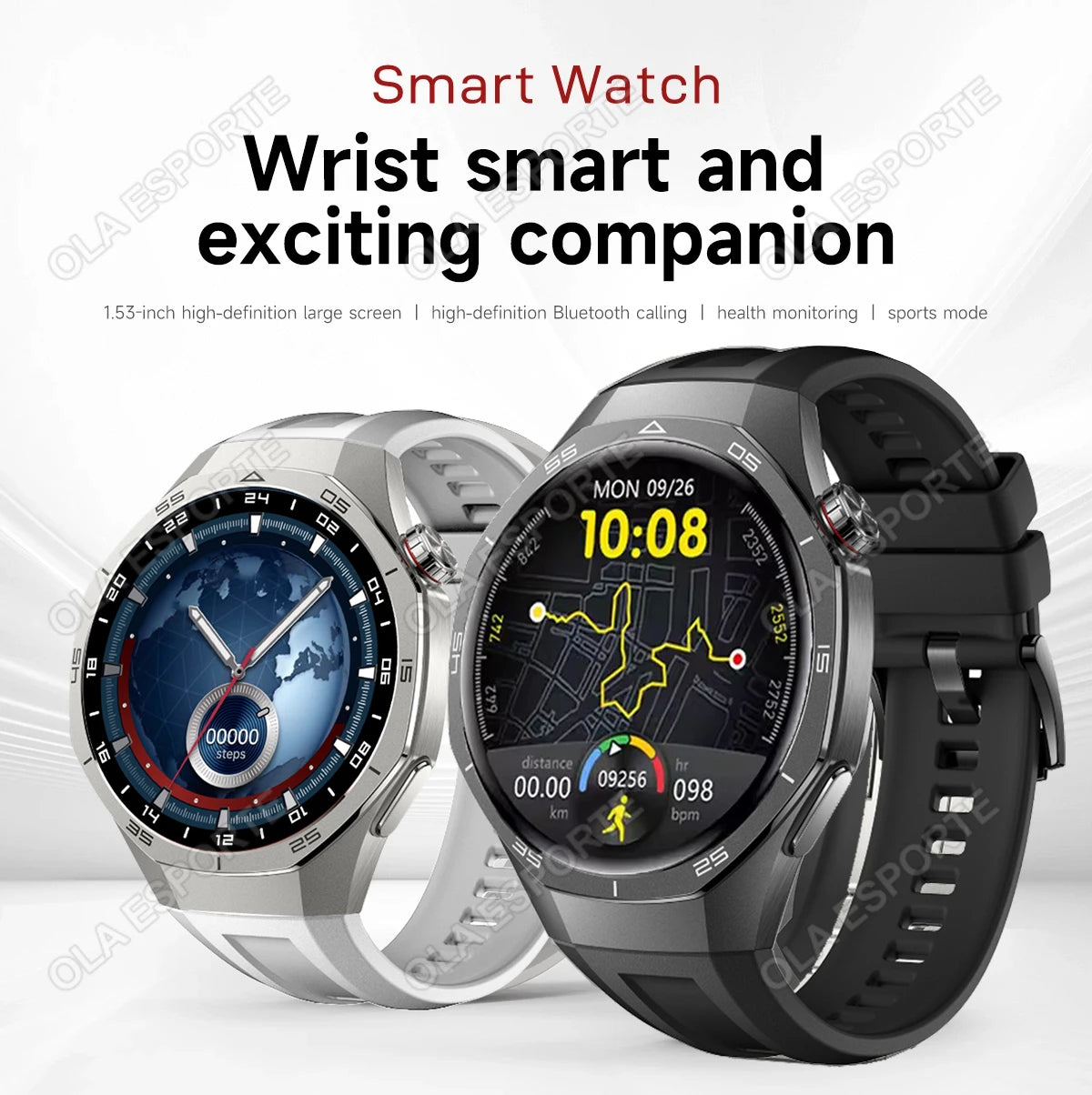 Reloj Inteligente 2026 Watch 5 Pro con GPS, Pantalla AMOLED de 360*360, NFC, Llamadas Bluetooth, Resistente al Agua, Monitor de Salud, Reloj Inteligente para Hombre Hw1