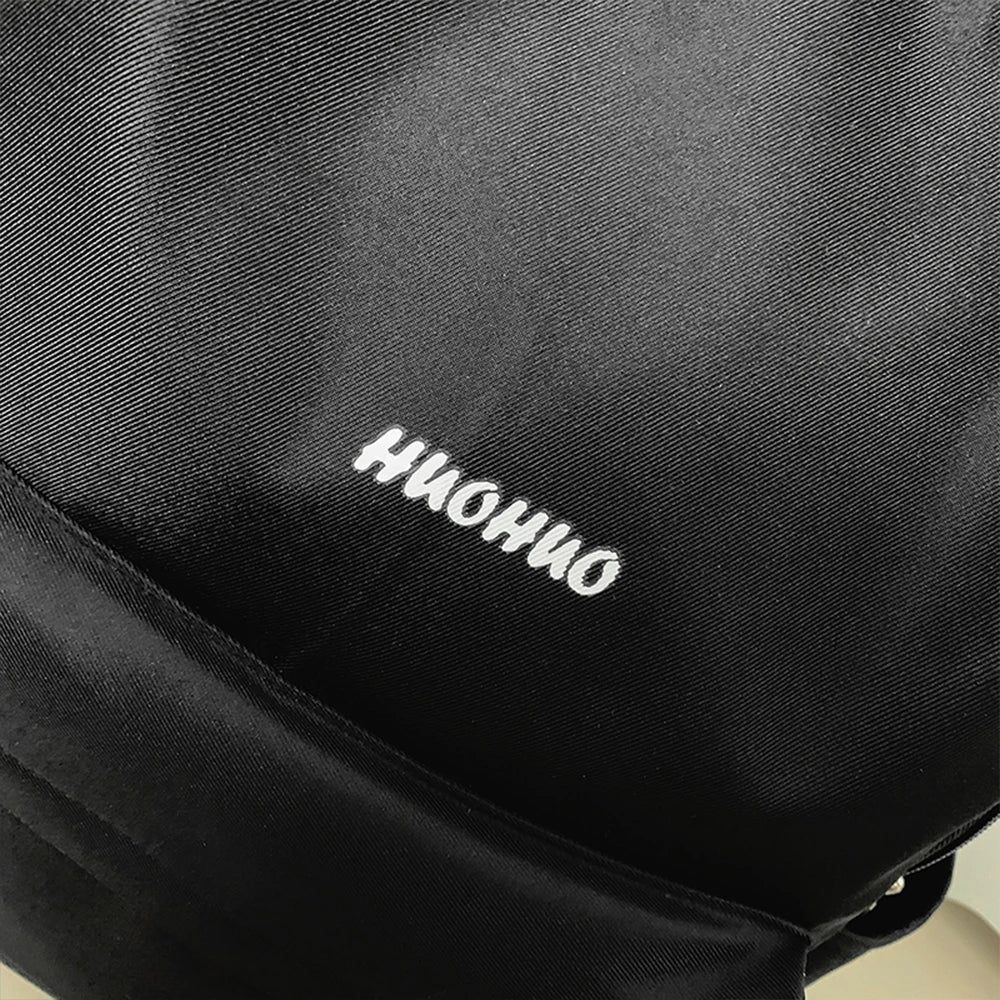 Mochila de Nailon con Estampado Étnico y Detalle de Logotipo, Mochila Multibolsillos, Ligera y Resistente al Agua para la Escuela y Uso Diario