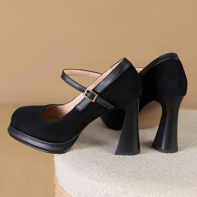Zapatos de Tacón Alto con Plataforma para Mujer - Gamuza