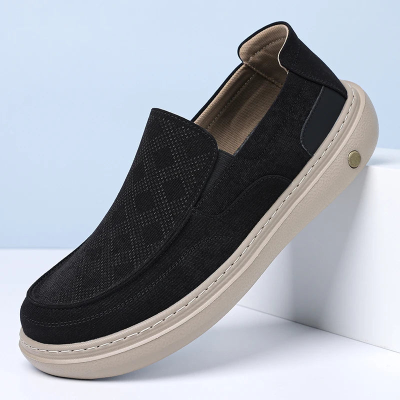 Mocasines de cuero suave para hombre sin cordones, antideslizantes
