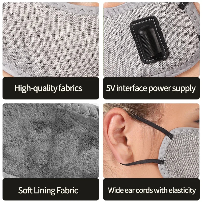 Masajeador Nasal Portátil Eléctrico Mascarilla de Calentamiento Rápido Alivia Malestar Nasal Ligero y Compacto Ideal para Hogar y Viajes
