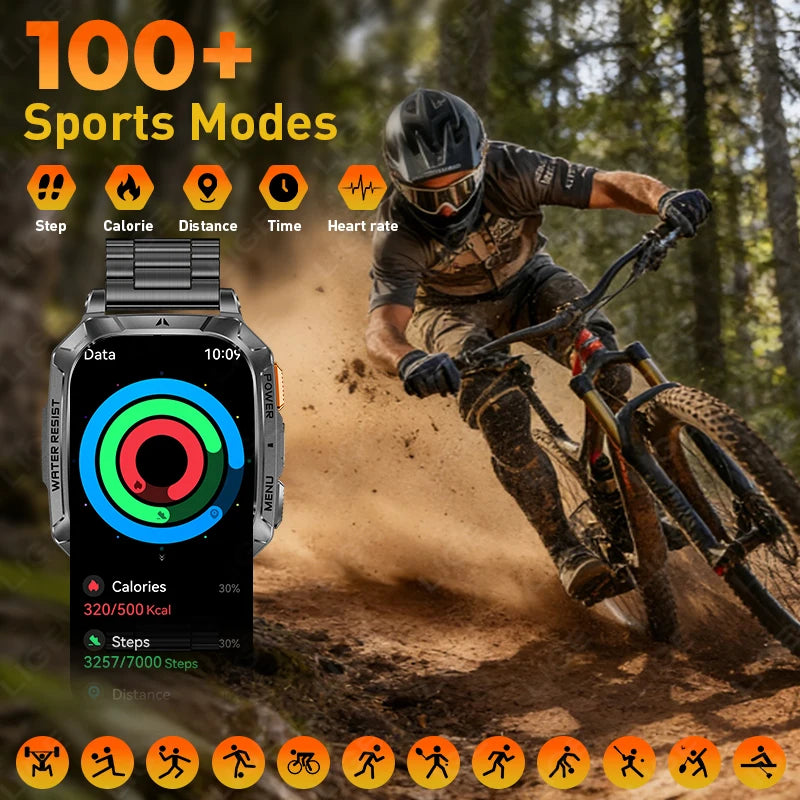 LIGE Reloj Inteligente Militar 1400mAh IP68