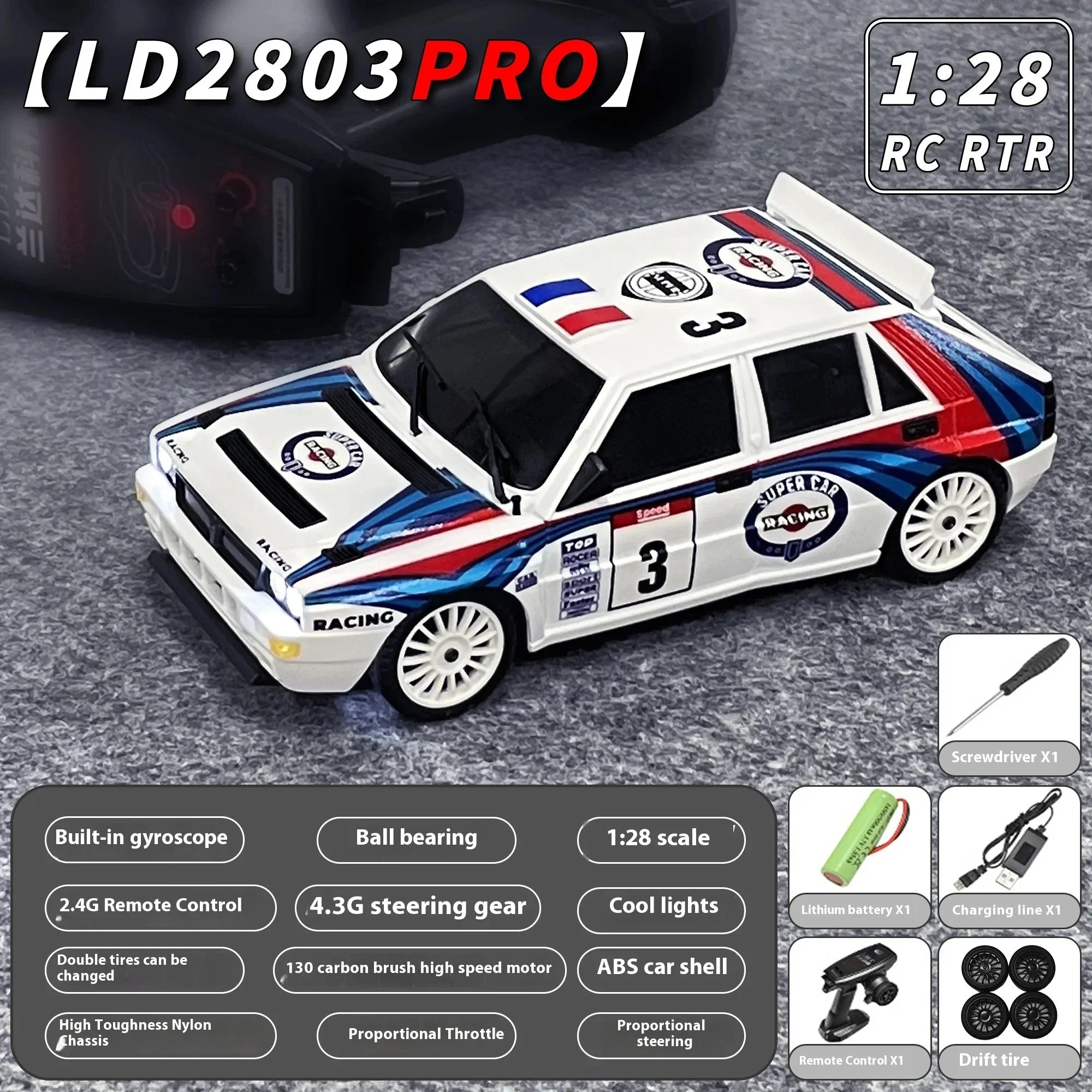 LDRC RC Drift Car 2801PRO 2802PRO 2803PRO 2804PRO 1/28 4WD con giroscopio totalmente proporcional acelerador y dirección coche Juguetes