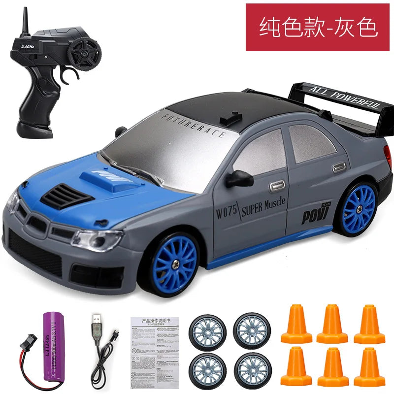 Coche de Carreras Teledirigido 2.4G 4WD, Modelos AE86, GTR, Ferrari, BMW