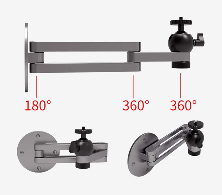 Soporte de pared para proyector de aleación de aluminio con rotación 360°