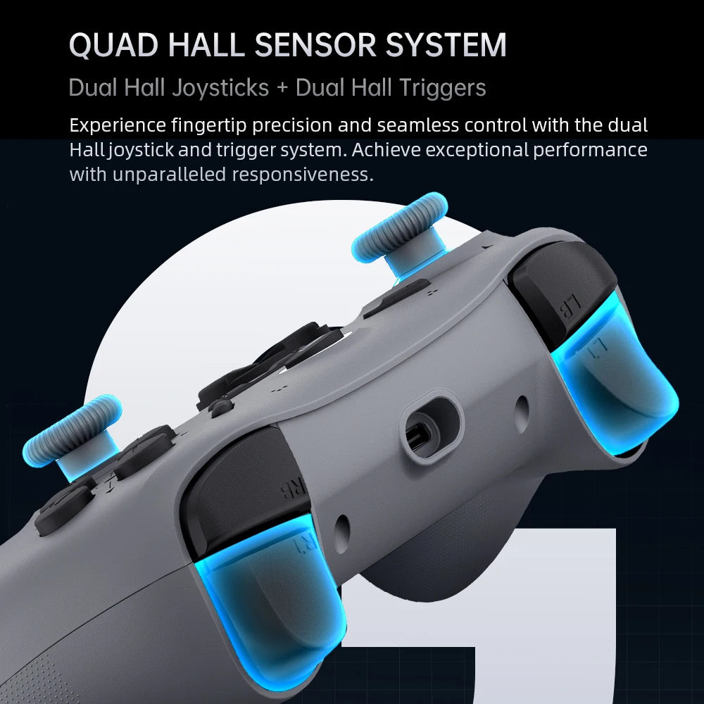 MACHENIKE-controlador inalámbrico G1 para videojuegos, Joystick de disparo de efecto Hall con tasa de orollamiento de 1K para Nintendo Switch, PC, iOS y Android