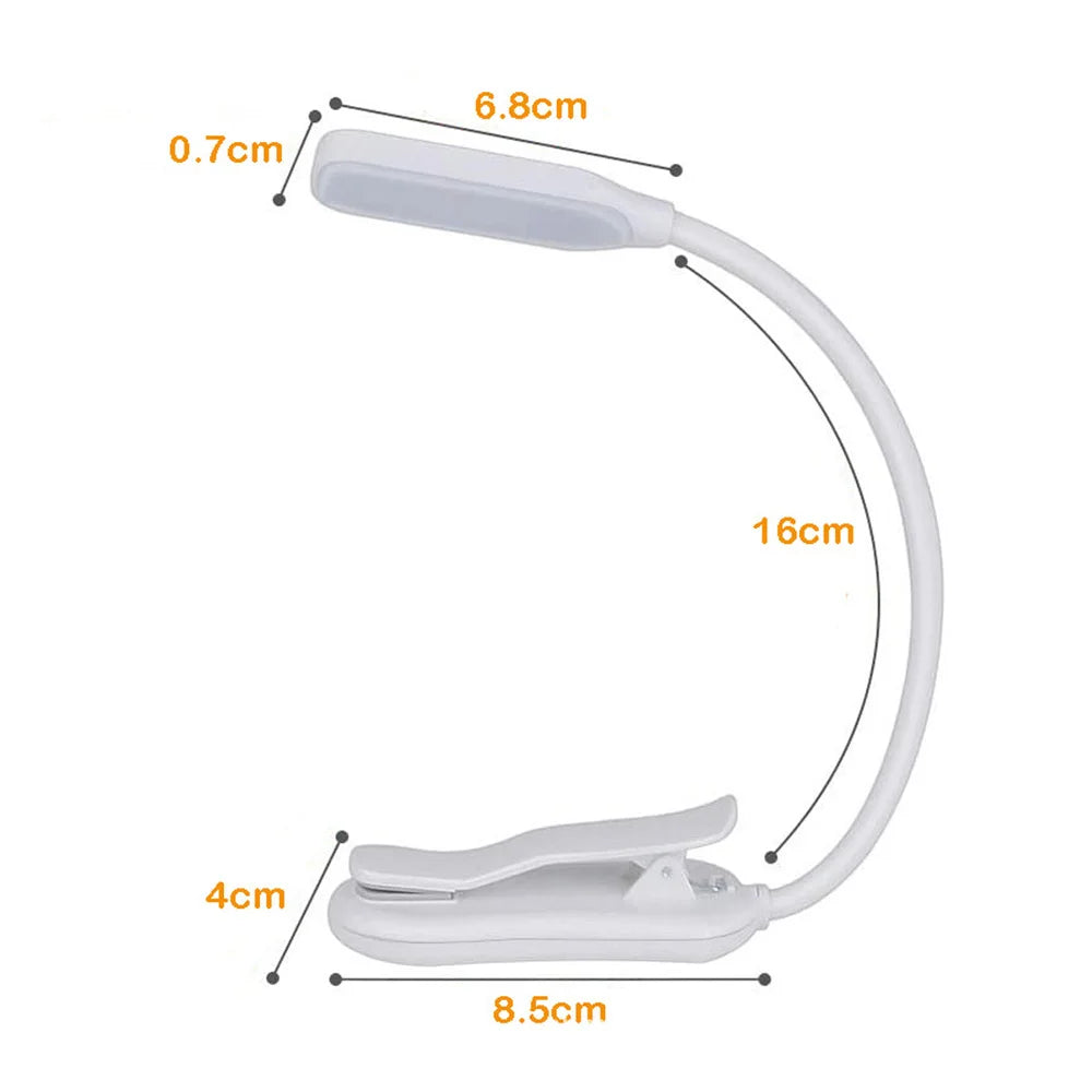 Luz LED para Libros con Clip, 3 Niveles de Brillo