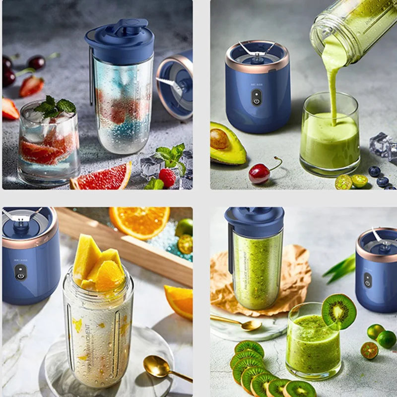 Mini Licuadora Portátil USB Recargable 6 Cuchillas 300ml