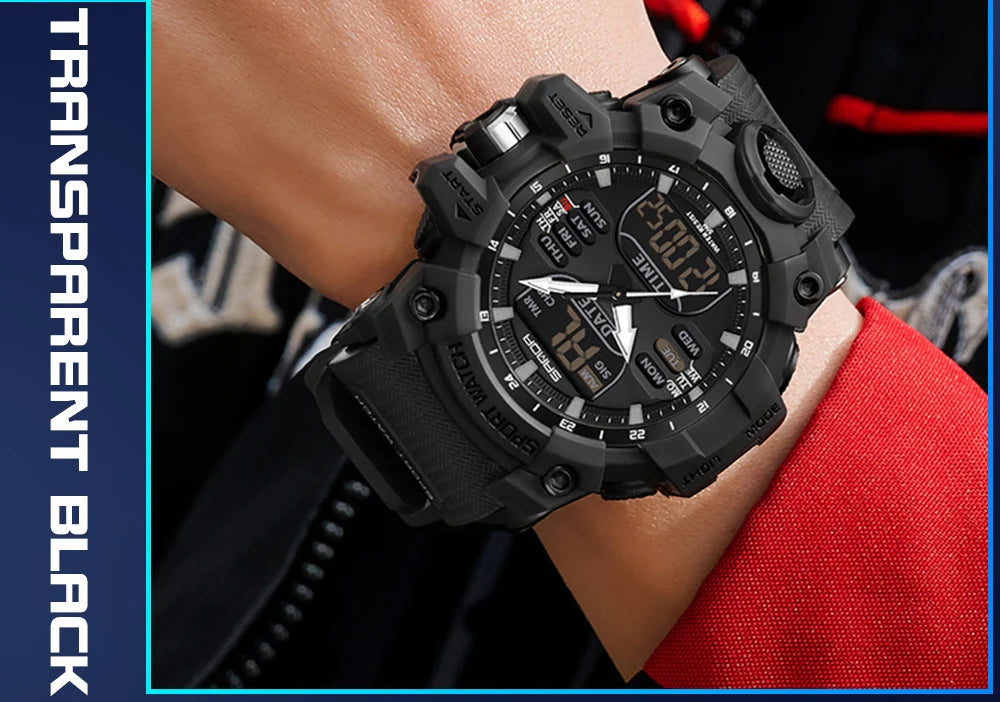 Reloj Deportivo Digital SANDA para Hombre con Doble Pantalla LED y Alarma