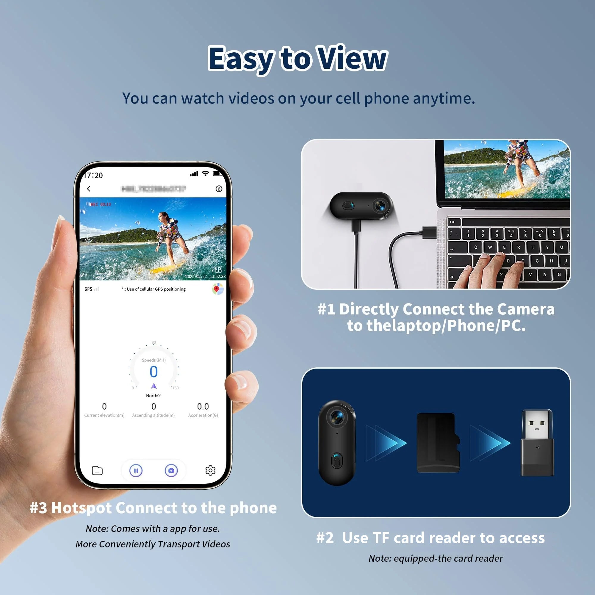 Mini cámara de acción 4K magnética POV con WiFi para deportes