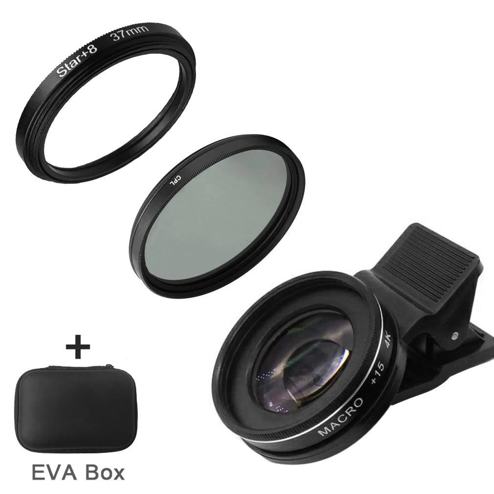 Kit de Lentes Macro 15X y 30X 4K HD para Smartphone