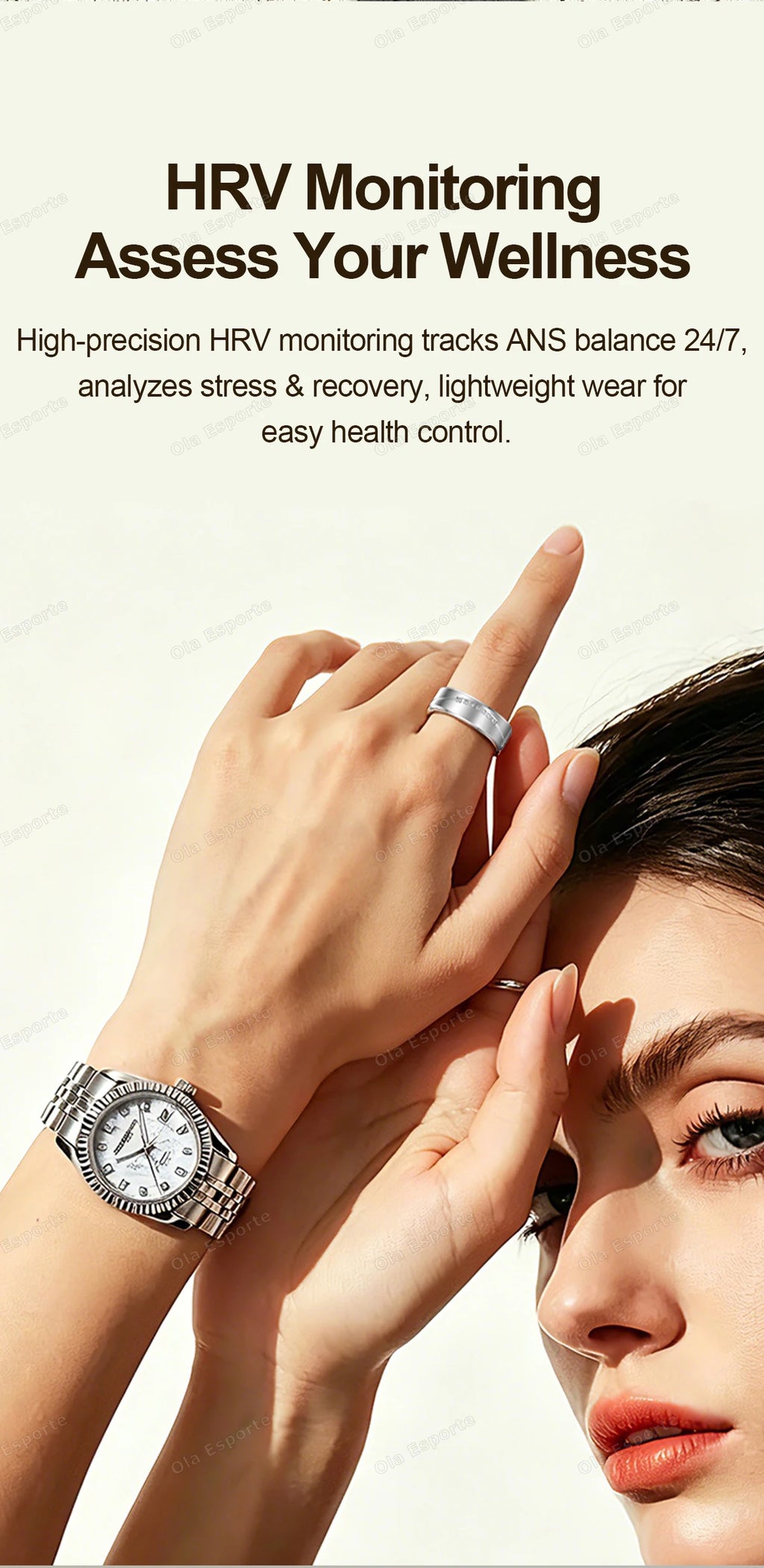 Anillo Inteligente de Joyería de Moda con Recordatorio de Llamadas, Alarma por Vibración, Monitor de Frecuencia Cardíaca y Oxígeno en Sangre, Resistente al Agua IP68, Regalo para Hombre