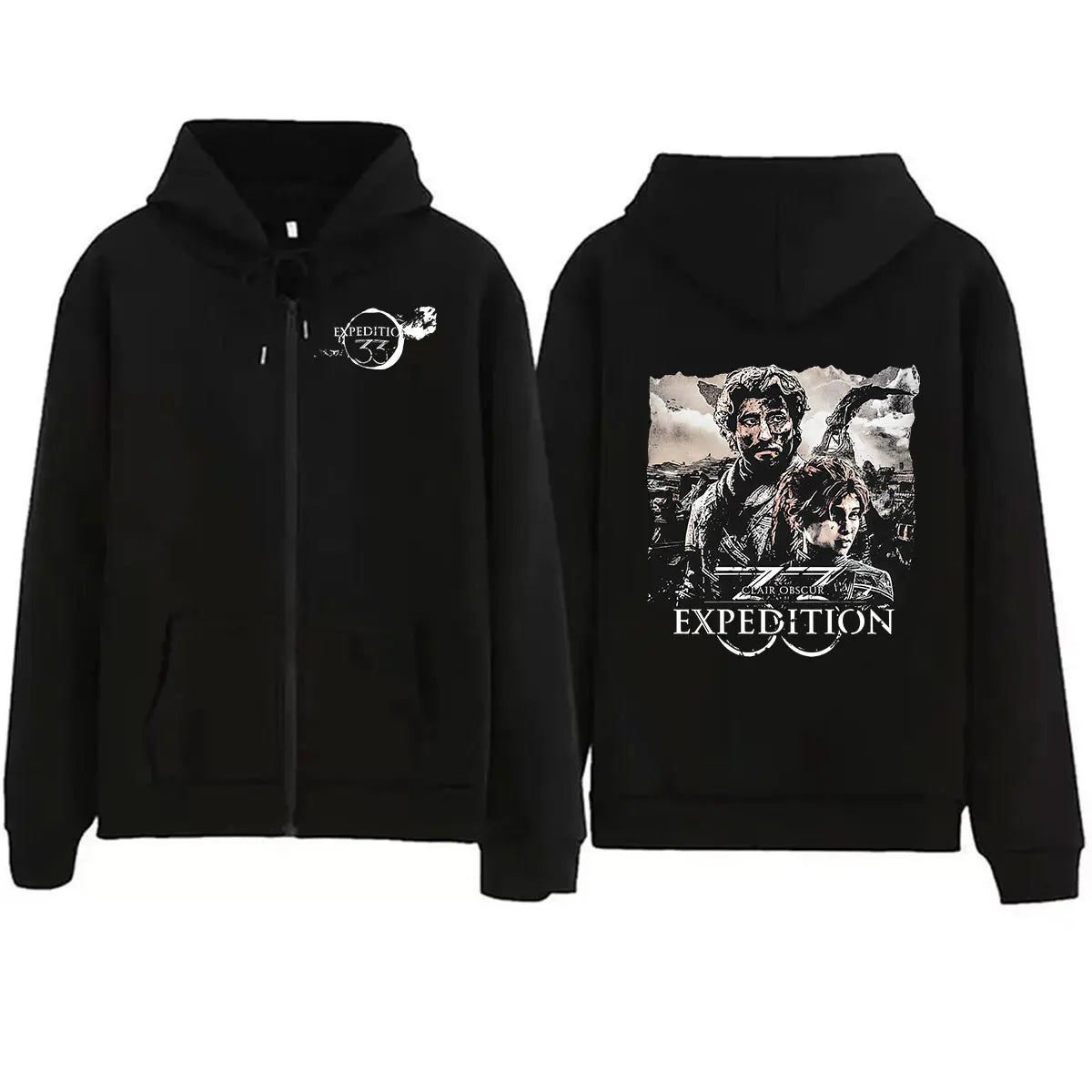 Sudadera Clair Obscur Expedition 33 con Cremallera, Vintage, Unisex