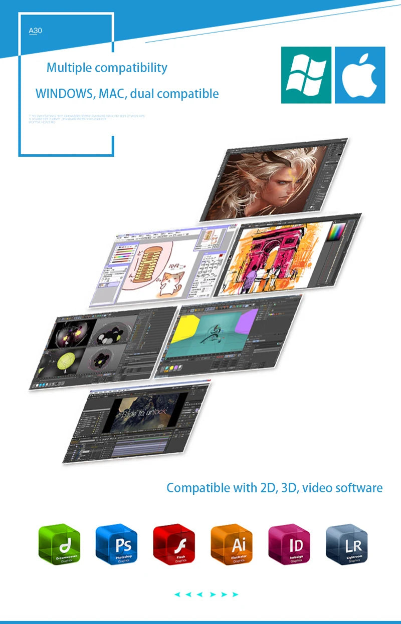 A30 10x6 pulgadas tableta de dibujo gráfico profesional interfaz tipo C con 8192 niveles sin batería para bloc de dibujo digital