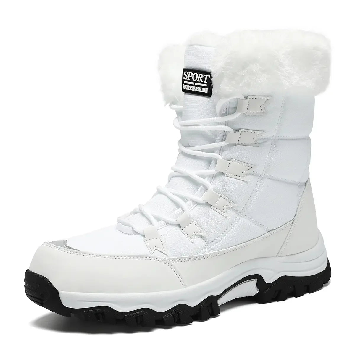 Botas de nieve para mujer forradas de felpa antideslizantes y cálidas