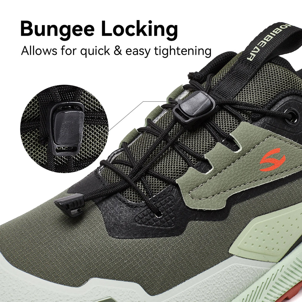 HOBIBEAR Zapatos para correr unisex, zapatillas de senderismo con banda elástica, zapatos casuales ligeros y transpirables