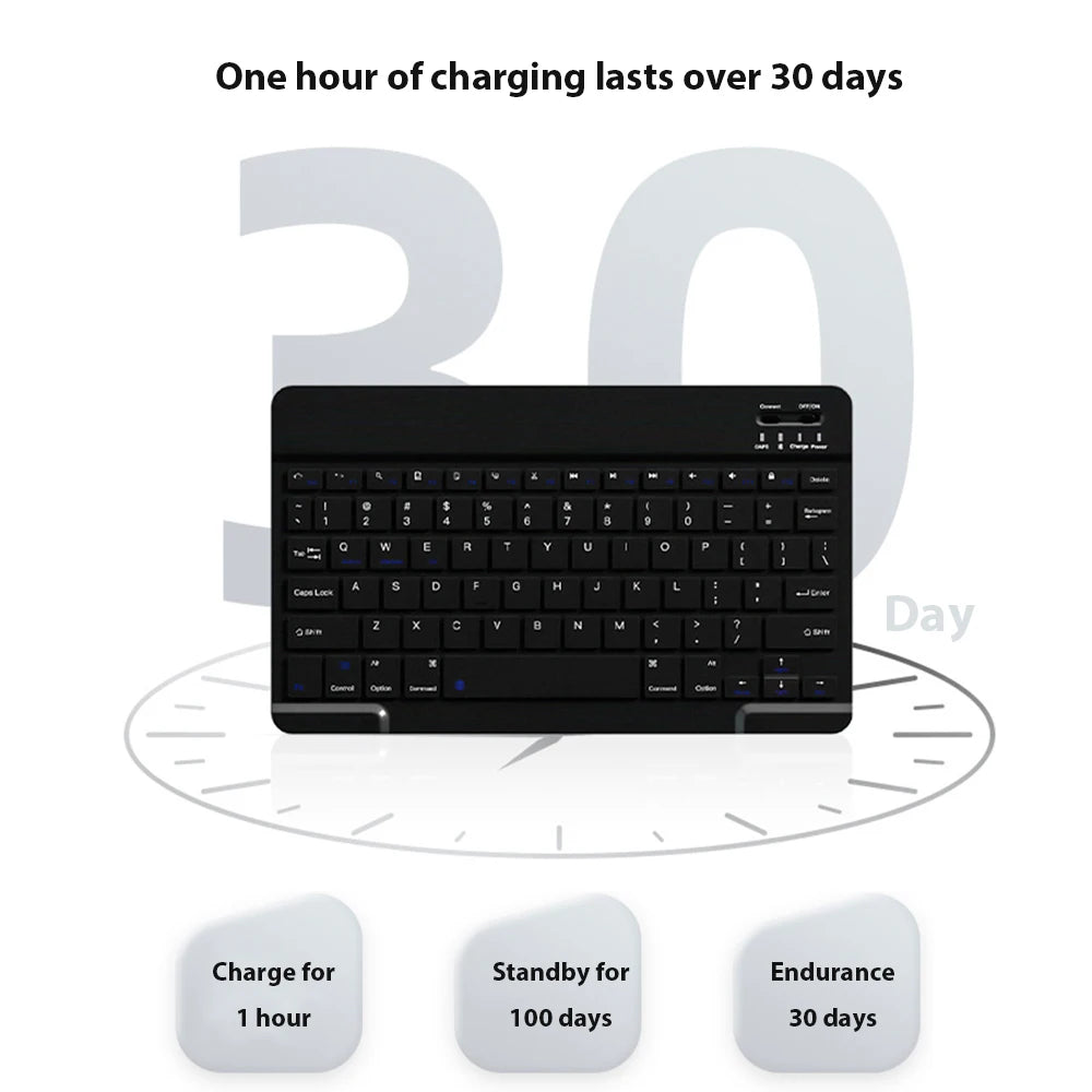 Teclado inalámbrico Bluetooth Universal para teléfono móvil, tableta, teclado y ratón, Mini teclado Bluetooth, accesorios para teclado Ipad