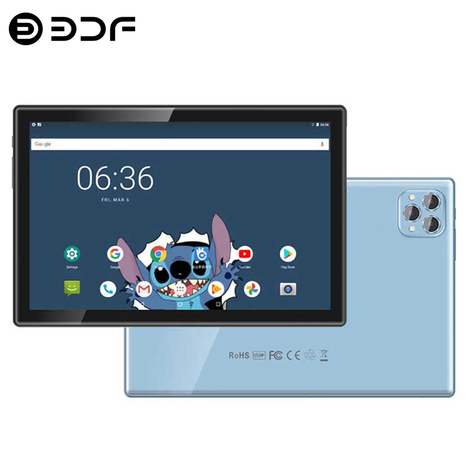 Tablet BDF 10.1": Android 13, 8GB RAM, 512GB ROM, 10 núcleos, 4G LTE