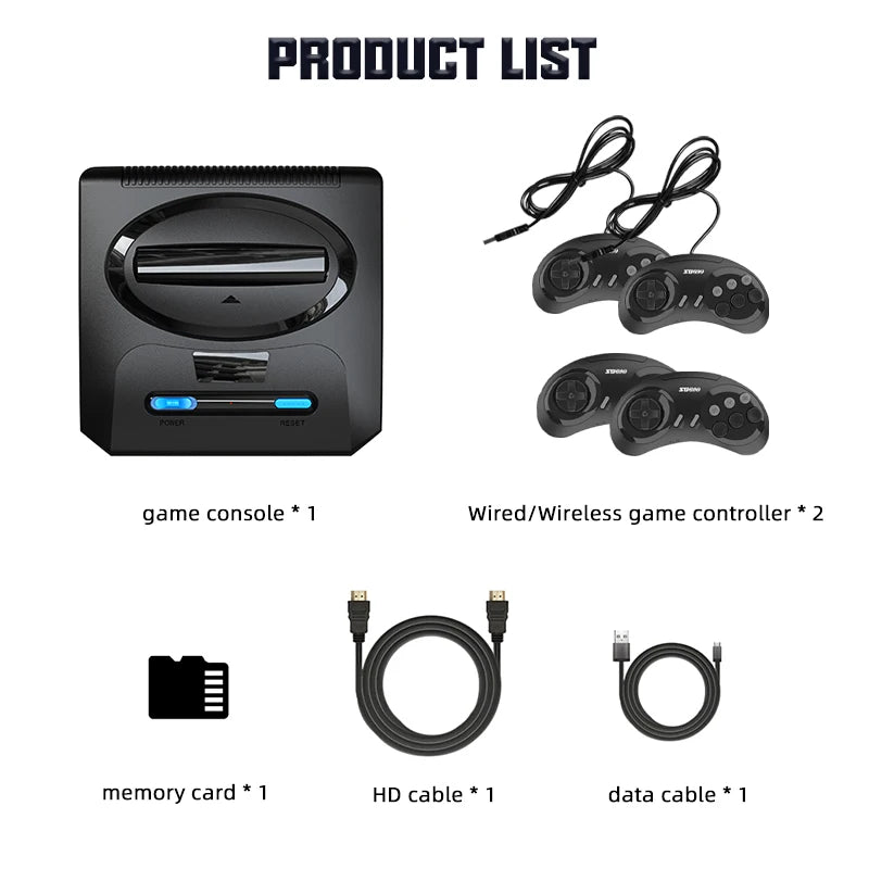 VILCORN Game Stick 4k TV HD Out, consola de juegos Retro clásica para Sega Nes Dendy, controlador inalámbrico, Gamepad, soporte para 2 jugadores