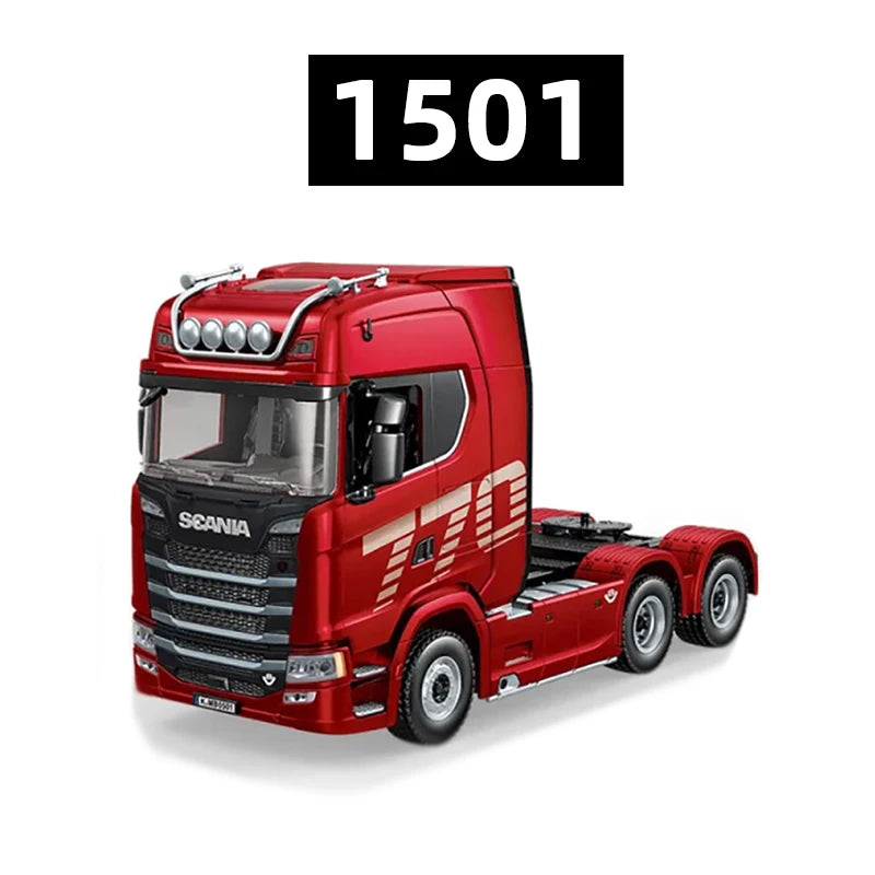 HUINA 1501 2,4G RC camión con luz 1:18 4WD escala completa 19CH Control remoto coche aleación camión pesado remolque modelo juguete para regalo de chico