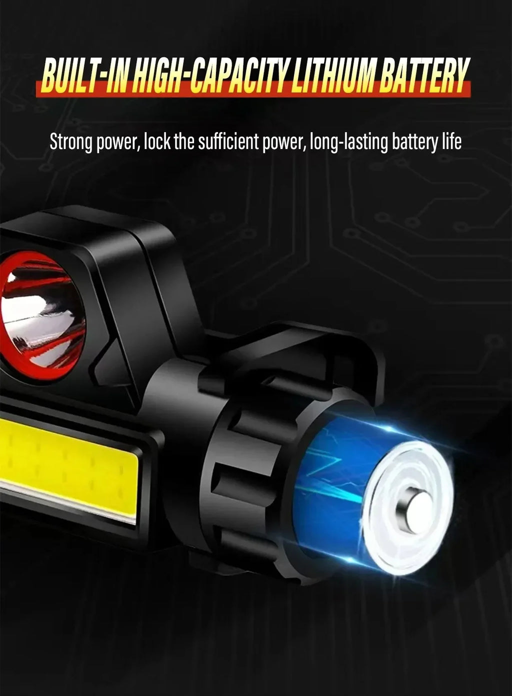 Linterna Frontal LED Recargable para Pesca y Camping XPE COB