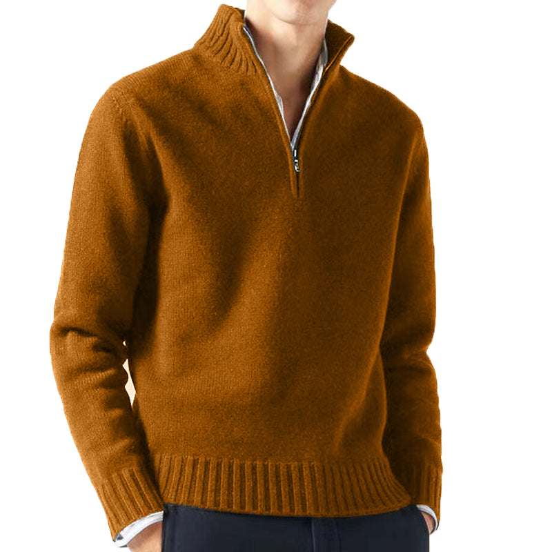 Otoño hombres suéteres de cuello alto prendas de punto jerseys Color sólido suéter de manga larga masculino Casual abrigos cálidos diarios