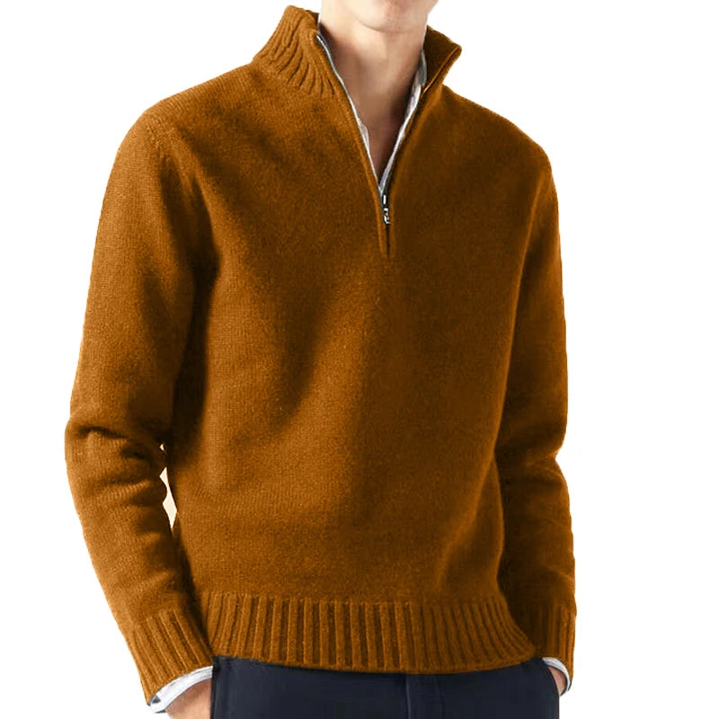 Otoño hombres suéteres de cuello alto prendas de punto jerseys Color sólido suéter de manga larga masculino Casual abrigos cálidos diarios
