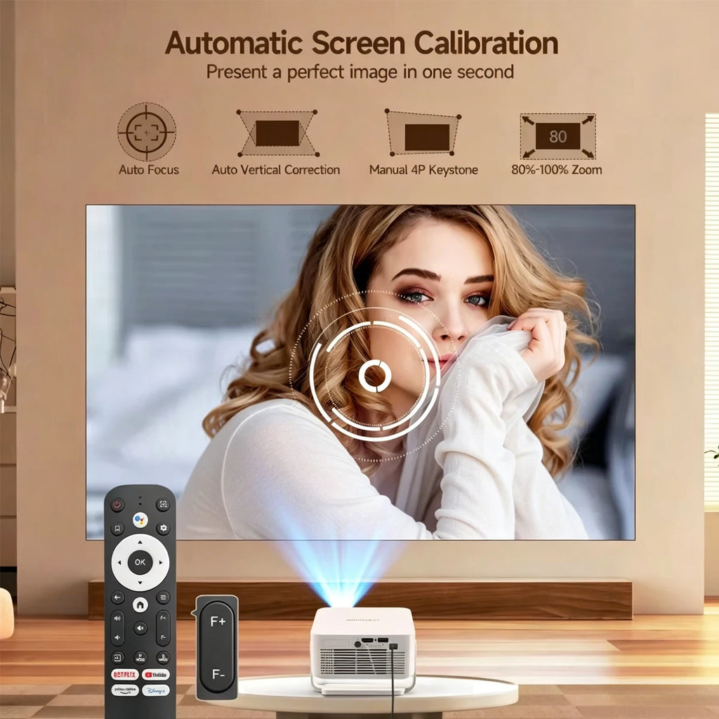 Proyector Magcubic HY300GT con Licencia Oficial de Google TV, Proyector Inteligente HD con Enfoque Automático, 400 ANSI Lúmenes, Android para Cine en Casa