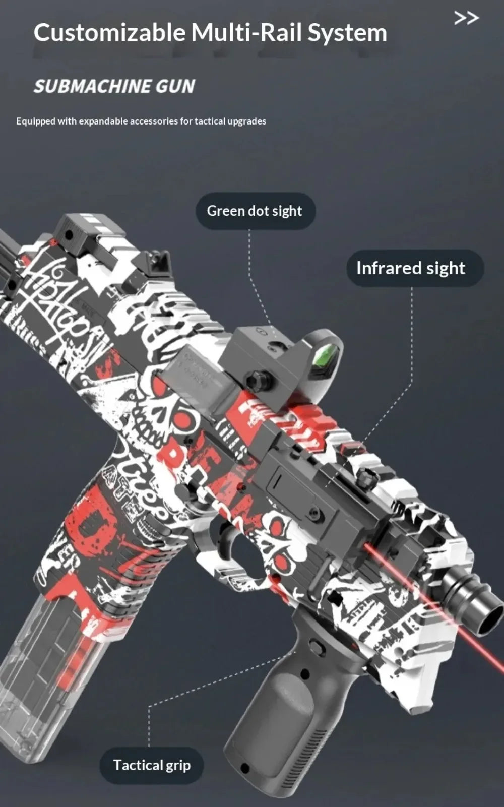Pistola de Juguete Eléctrica MP9, Lanzador de Dardos de Espuma, Subfusil Automático para Adultos, Niños y Juegos al Aire Libre