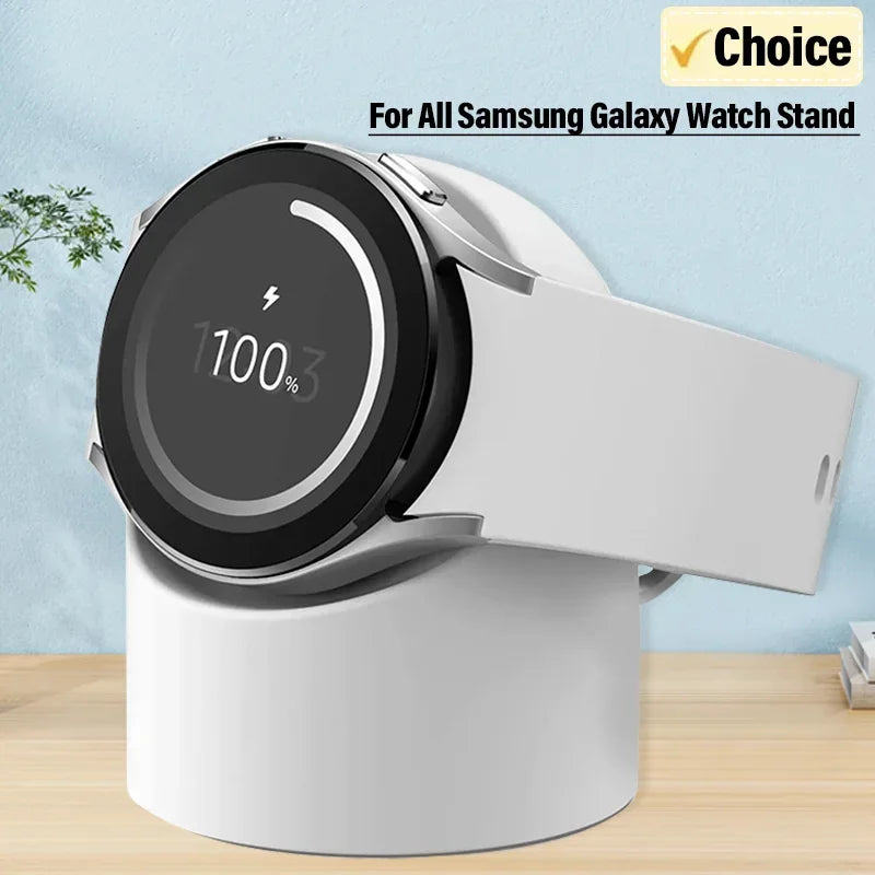 Soporte de carga de silicona Dsktop para Samsung Galaxy Watch 5, 4, 3, 40mm, 42mm, 44mm, 5 Pro, 45mm, Base de carga clásica de 46mm