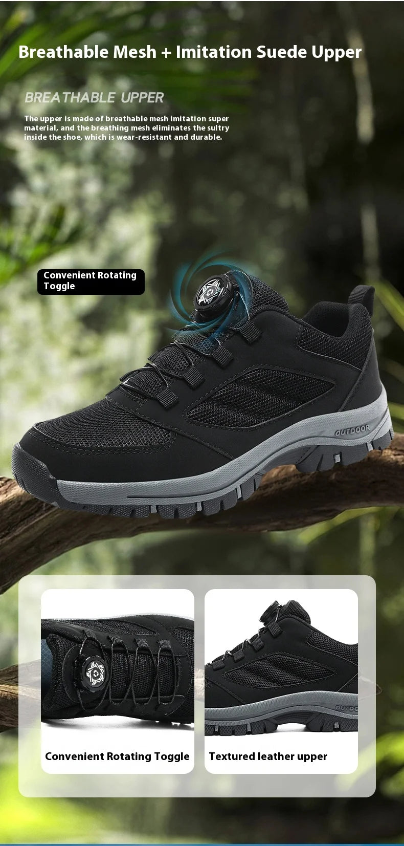 Zapatillas Deportivas Hombre con Hebilla Giratoria - Senderismo 39-48