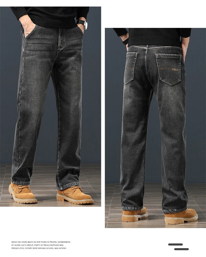 Pantalones Vaqueros de Invierno para Hombre, Terciopelo, Talla Grande 42-44