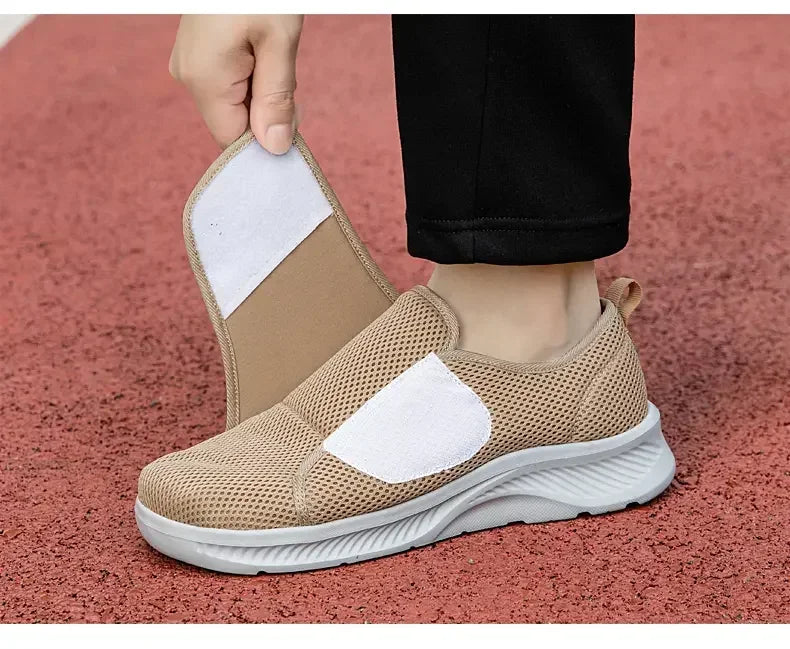 Zapatos de malla transpirables para hombre con cierre ajustable antideslizante