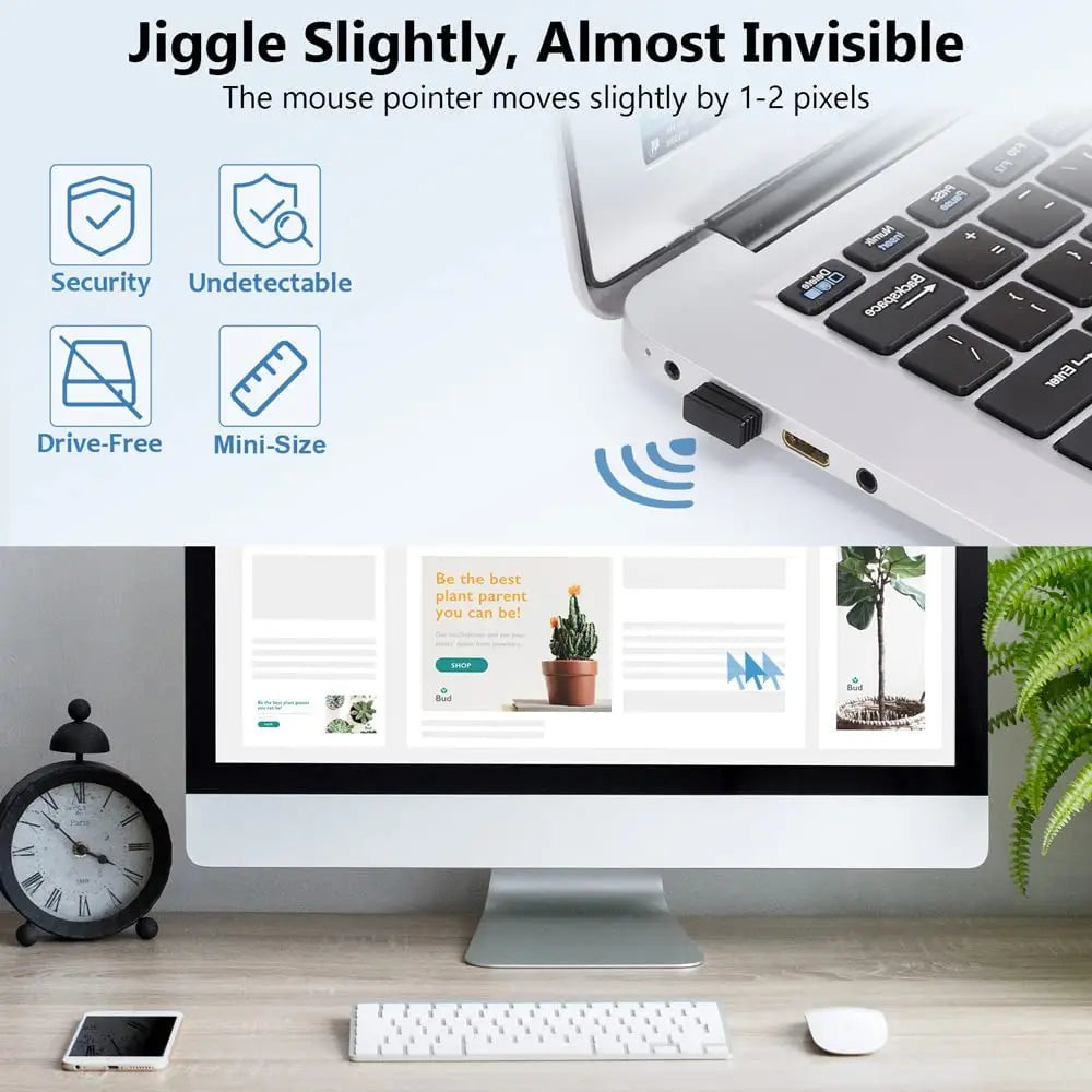 Jigglers de ratón inalámbrico, agitador de puerto USB automático indetectable, Wiggler para ordenador portátil, mantiene el movimiento del ratón despierto